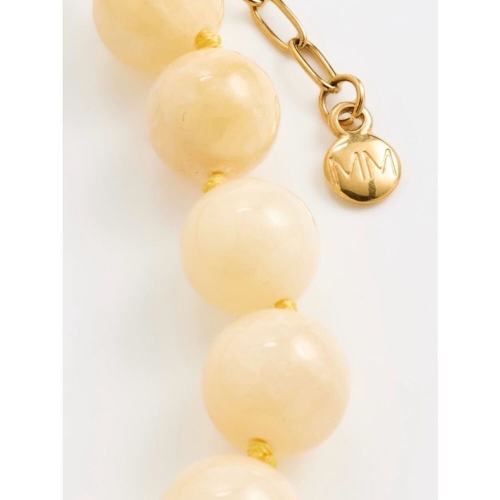 Cream Beaded Statement Necklace - Women's Jewelry - Picture 5 of 11